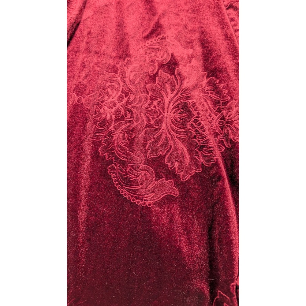 Torrid Burgundy Velvet Embossed Damask Wrap Dress V-Neck Long Sleeve Plus Size 2 - Picture 4 of 9